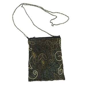 Ermo Vintage Beaded Crossbody Purse Floral Evening Bag Boho Beaded Handbag